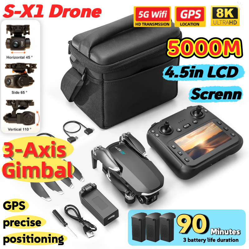 S-X1 MAX GPS Drone with 3-Axis - Drone Kit Long Range ulasan dan harga