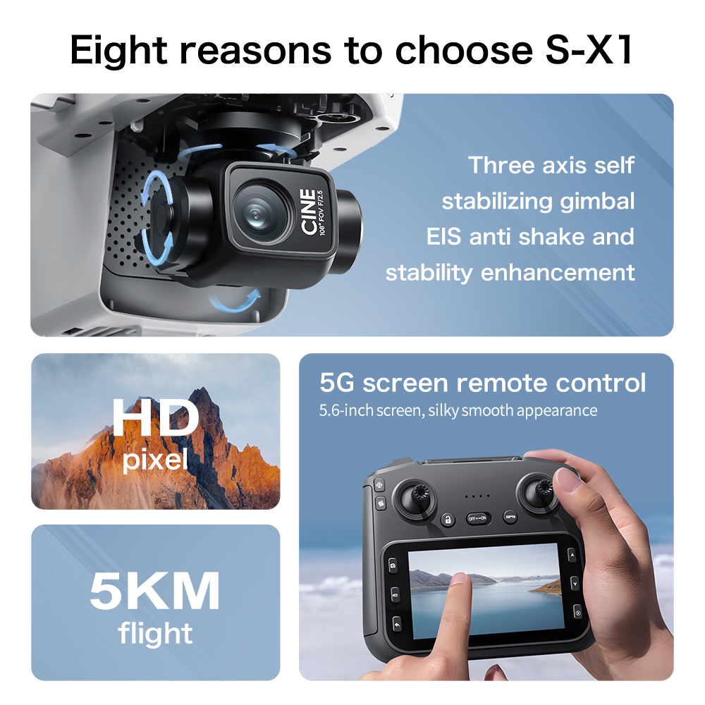 S-X1 MAX GPS Drone with 3-Axis - Drone Kit Long Range ulasan dan harga