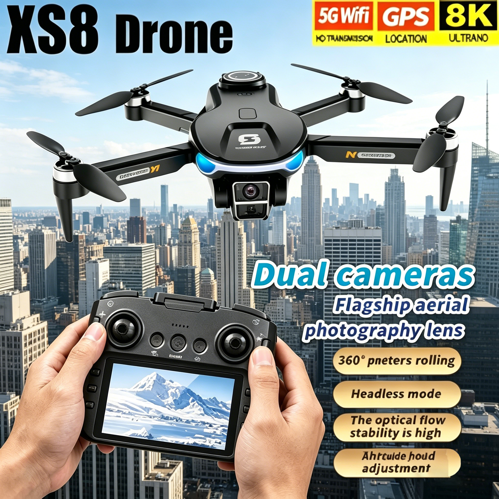 HD 8K Professional GPS Drone w - Drone Kit Hexacopter ulasan dan harga