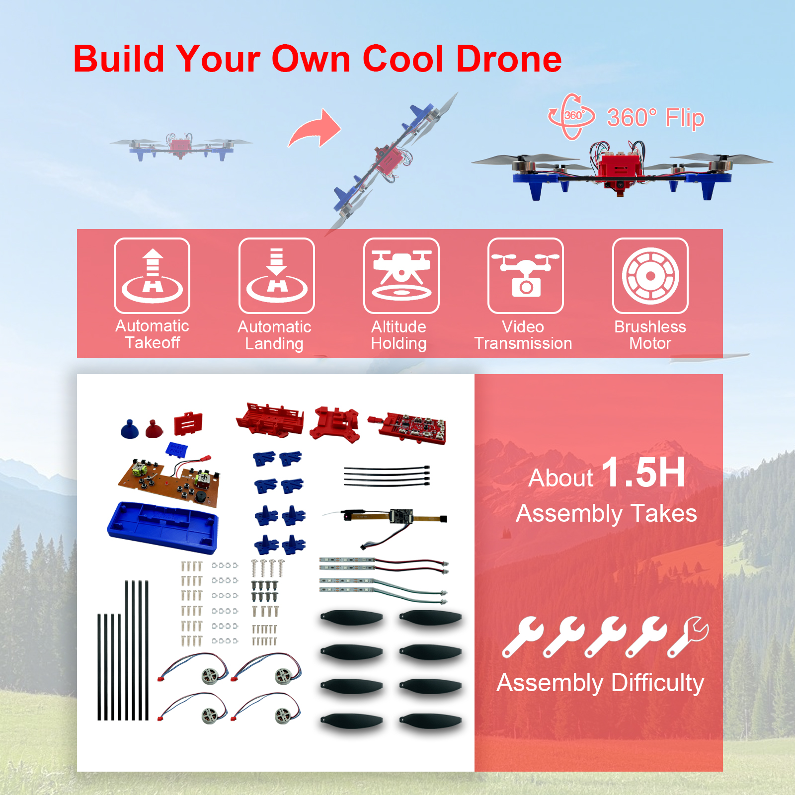Drone Quadcopter DIY Kit Uniqu - Drone Kit Build Yourself ulasan dan harga