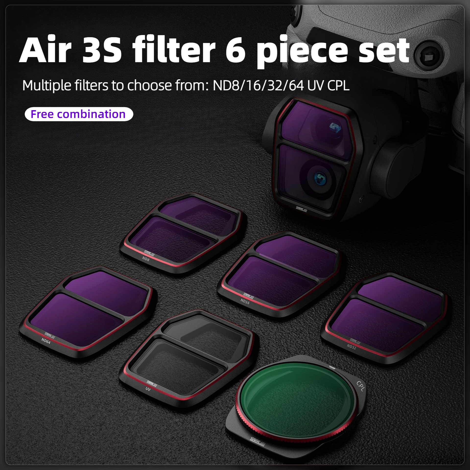 For DJI Air 3S Camera Lens Fil - Drone Kit Waterproof ulasan dan harga